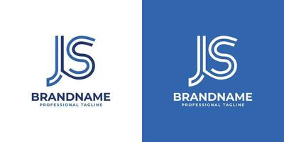 Brief js Linie Monogramm Logo, geeignet zum Geschäft mit js oder sj Initialen. vektor