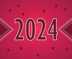 glücklich Neu Jahr 2024 Urlaub abstrakt Rosa und kastanienbraun Grafik Design Vektor Logo Symbol Illustration