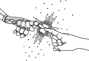 Technologie und uns Vektor schwarz und Weiß