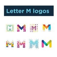 uppsättning av brev m logotyp design mall vektor