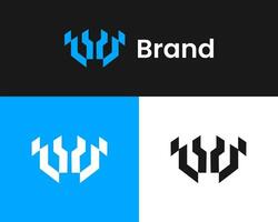 abstrakt modern w Technik und Technologie Logo Design vektor