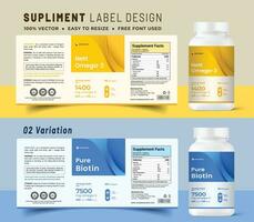 multi Vitamin Etikette Aufkleber Design und natürlich Essen Ergänzung Banner Verpackung, Flasche Krug Etikette Medizin Gesundheit Ernährung Medizin Tablette Produkt drucken Vektor. vektor