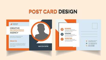 korporativ Geschäft Marketing Postkarte Vorlage Design, Postkarte, Gruß Karte vektor