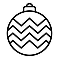 Weihnachten Ball Symbol. schwarz Linie Kunst Vektor isoliert auf Weiß Hintergrund. Winter Dekoration Design, Weihnachten Baum und Neu Jahr.