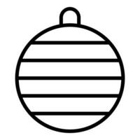 Weihnachten Ball Symbol. schwarz Linie Kunst Vektor isoliert auf Weiß Hintergrund. Winter Dekoration Design, Weihnachten Baum und Neu Jahr.