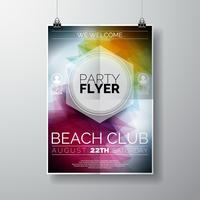 Vector Party Flyer affischmall på Summer Beach tema