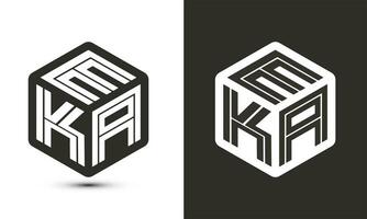 eka Brief Logo Design mit Illustrator Würfel Logo, Vektor Logo modern Alphabet Schriftart Überlappung Stil.