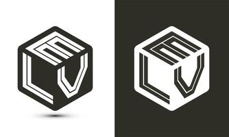 elv brev logotyp design med illustratör kub logotyp, vektor logotyp modern alfabet font överlappning stil.
