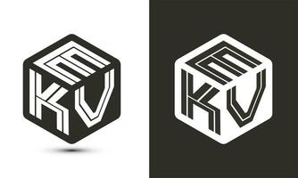 ekv Brief Logo Design mit Illustrator Würfel Logo, Vektor Logo modern Alphabet Schriftart Überlappung Stil.