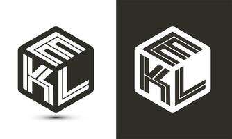 ekl brev logotyp design med illustratör kub logotyp, vektor logotyp modern alfabet font överlappning stil.