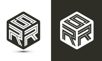 srr brev logotyp design med illustratör kub logotyp, vektor logotyp modern alfabet font överlappning stil.