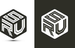 sru Brief Logo Design mit Illustrator Würfel Logo, Vektor Logo modern Alphabet Schriftart Überlappung Stil.
