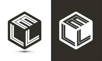 Ell Brief Logo Design mit Illustrator Würfel Logo, Vektor Logo modern Alphabet Schriftart Überlappung Stil.