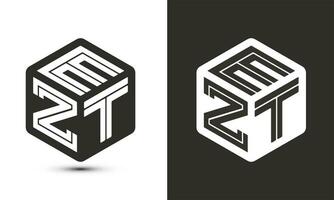 ezt Brief Logo Design mit Illustrator Würfel Logo, Vektor Logo modern Alphabet Schriftart Überlappung Stil.