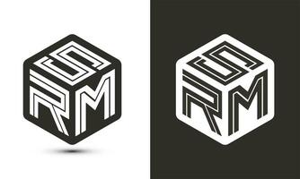 srm Brief Logo Design mit Illustrator Würfel Logo, Vektor Logo modern Alphabet Schriftart Überlappung Stil.