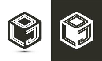 dlj Brief Logo Design mit Illustrator Würfel Logo, Vektor Logo modern Alphabet Schriftart Überlappung Stil.