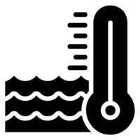 Wasser Temperatur Glyphe Symbol vektor