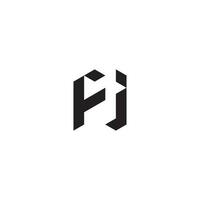 fj geometrisch und futuristisch Konzept hoch Qualität Logo Design vektor