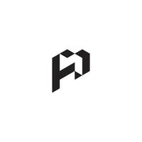 fp geometrisch und futuristisch Konzept hoch Qualität Logo Design vektor