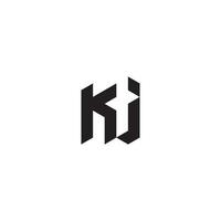 kj geometrisk och trogen begrepp hög kvalitet logotyp design vektor