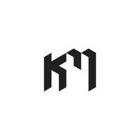 km geometrisk och trogen begrepp hög kvalitet logotyp design vektor