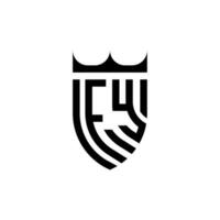 fy krona skydda första lyx och kunglig logotyp begrepp vektor