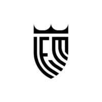 fm Krone Schild Initiale Luxus und königlich Logo Konzept vektor