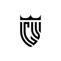 CV krona skydda första lyx och kunglig logotyp begrepp vektor