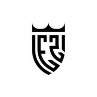 ez Krone Schild Initiale Luxus und königlich Logo Konzept vektor