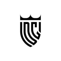 dc krona skydda första lyx och kunglig logotyp begrepp vektor