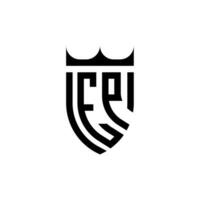 ep krona skydda första lyx och kunglig logotyp begrepp vektor