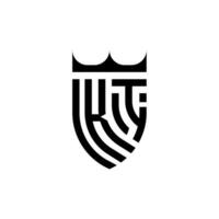 ki krona skydda första lyx och kunglig logotyp begrepp vektor
