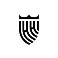 hh Krone Schild Initiale Luxus und königlich Logo Konzept vektor