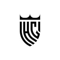 hc Krone Schild Initiale Luxus und königlich Logo Konzept vektor