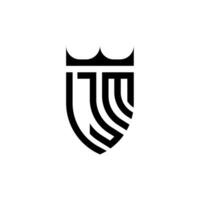 jm krona skydda första lyx och kunglig logotyp begrepp vektor
