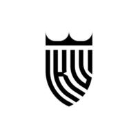 ku krona skydda första lyx och kunglig logotyp begrepp vektor