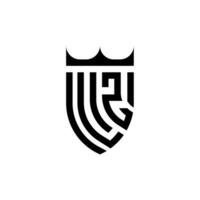 lz Krone Schild Initiale Luxus und königlich Logo Konzept vektor