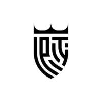 Pi Krone Schild Initiale Luxus und königlich Logo Konzept vektor
