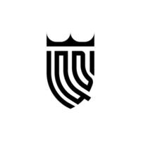 qd krona skydda första lyx och kunglig logotyp begrepp vektor