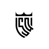 kvm krona skydda första lyx och kunglig logotyp begrepp vektor