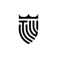 tu Krone Schild Initiale Luxus und königlich Logo Konzept vektor