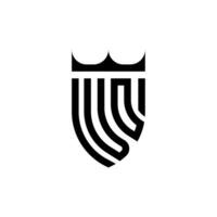 vo Krone Schild Initiale Luxus und königlich Logo Konzept vektor