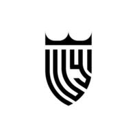 uy Krone Schild Initiale Luxus und königlich Logo Konzept vektor