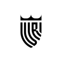 vr Krone Schild Initiale Luxus und königlich Logo Konzept vektor