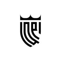 qp krona skydda första lyx och kunglig logotyp begrepp vektor