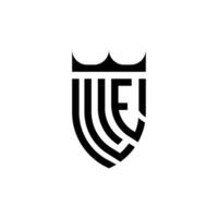 le Krone Schild Initiale Luxus und königlich Logo Konzept vektor