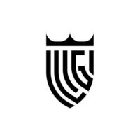 lg Krone Schild Initiale Luxus und königlich Logo Konzept vektor