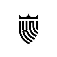 xn krona skydda första lyx och kunglig logotyp begrepp vektor