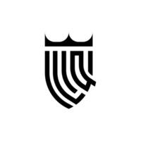lq Krone Schild Initiale Luxus und königlich Logo Konzept vektor