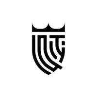 qi krona skydda första lyx och kunglig logotyp begrepp vektor
